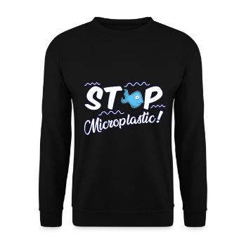 Stop Microplastic - Stops microplastic - Unisex Sweatshirt - black - Front - Alina (178cm) & Michal (187cm)