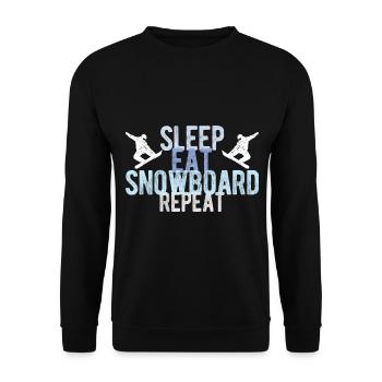 Snowboard Spruch für Snowboarder - Unisex Pullover - Schwarz - Vorne - Alina (178cm) & Michal (187cm)