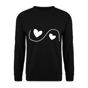 zwei herzen herz liebe - Unisex Pullover - Schwarz - Vorne - Alina (178cm) & Michal (187cm)
