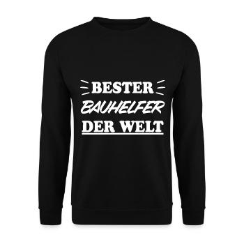 Bauhelfer Beruf Lustiger Spruch Baustelle Geschenk - Unisex Pullover - Schwarz - Vorne - Alina (178cm) & Michal (187cm)