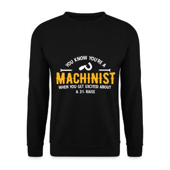 Maschinen-Bediener Maschinenführer Machinist - Unisex Pullover - Schwarz - Vorne - Alina (178cm) & Michal (187cm)