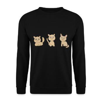 drei Katzen Katze Symbole tiere haustier - Unisex Pullover - Schwarz - Vorne - Alina (178cm) & Michal (187cm)