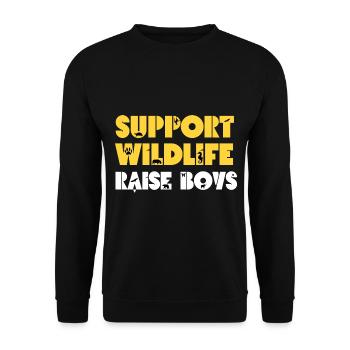 Mom Of Boys Support Wildlife Raise Boys - Unisex Sweatshirt - black - Front - Alina (178cm) & Michal (187cm)