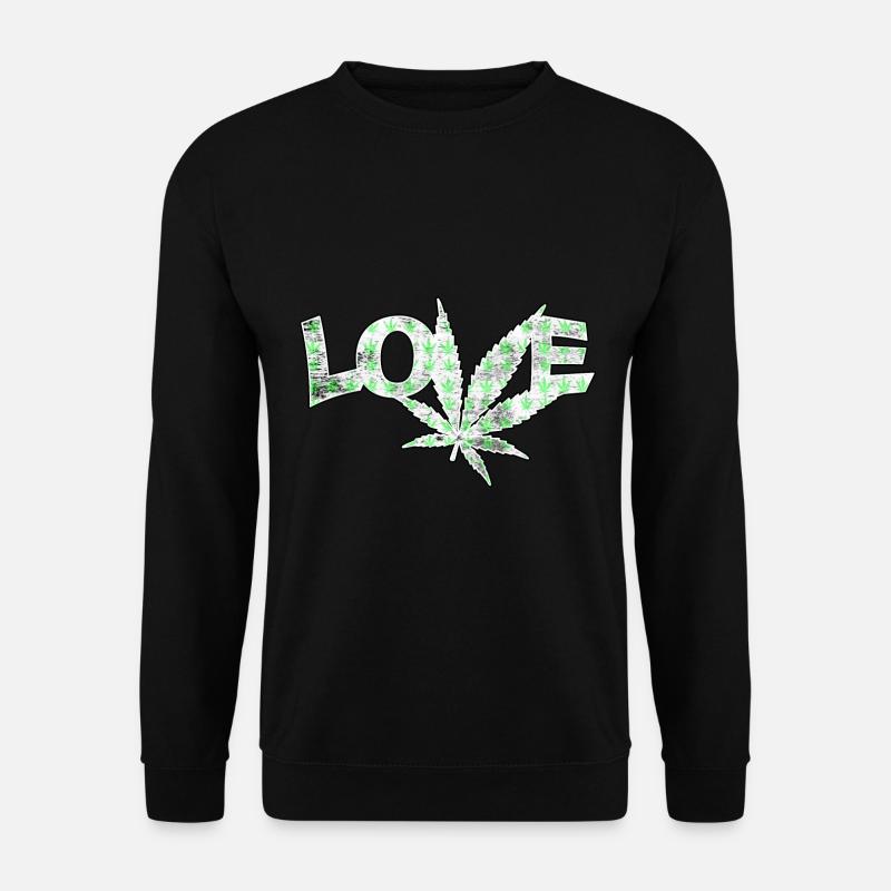 Love cannabis feuille de cannabis - Sweat-shirt Unisexe - noir