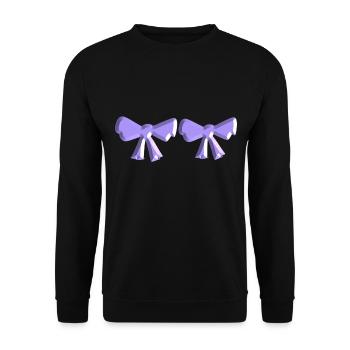 schleife symbol fliege zwei lila - Unisex Pullover - Schwarz - Vorne - Alina (178cm) & Michal (187cm)