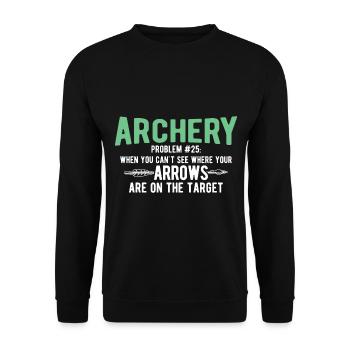 Bogenschießen Archery - Unisex Pullover - Schwarz - Vorne - Alina (178cm) & Michal (187cm)
