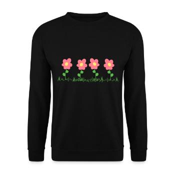 Flowers, Plants, Nature, Flower Line - Unisex Sweatshirt - black - Front - Alina (178cm) & Michal (187cm)