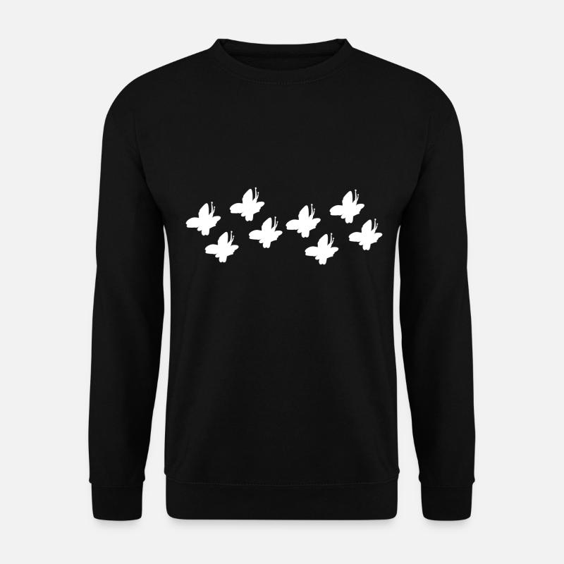tiere tier schmetterlinge fliegen muster - Unisex Pullover - Schwarz