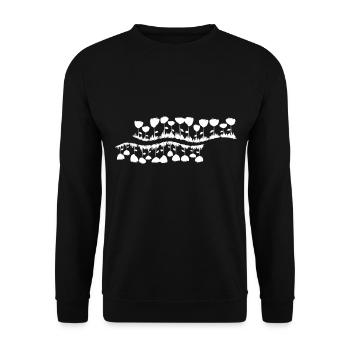 natur linie welle grass blumen - Unisex Pullover - Schwarz - Vorne - Alina (178cm) & Michal (187cm)
