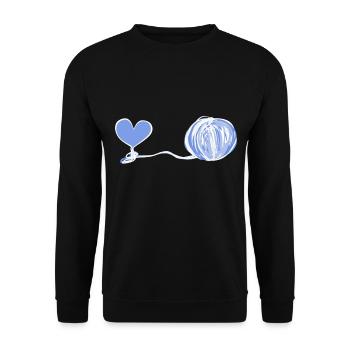 Symbole du cœur laine ligne rose amour - Sweat-shirt Unisexe - noir - Devant - Alina (178cm) & Michal (187cm)