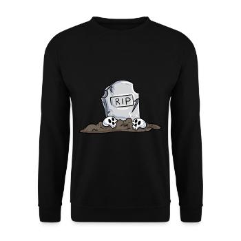 Grabstein - Unisex Pullover - Schwarz - Vorne - Alina (178cm) & Michal (187cm)