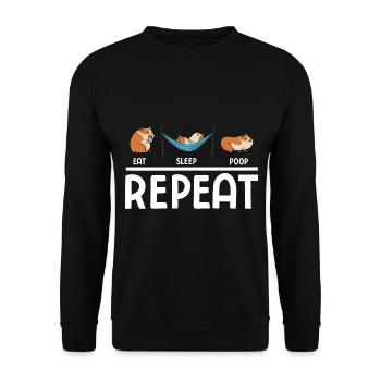 Nagetier Meerschwein Meerschweinchen - Unisex Pullover - Schwarz - Vorne - Alina (178cm) & Michal (187cm)