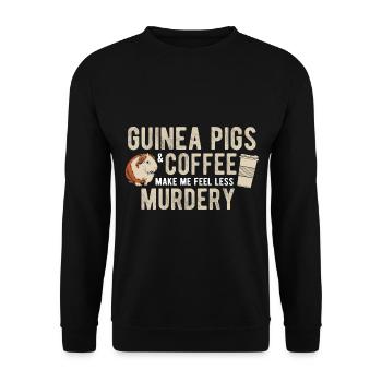 Nagetier Meerschwein Meerschweinchen - Unisex Pullover - Schwarz - Vorne - Alina (178cm) & Michal (187cm)