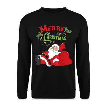 Santa Claus - Unisex Sweatshirt - black - Front - Alina (178cm) & Michal (187cm)