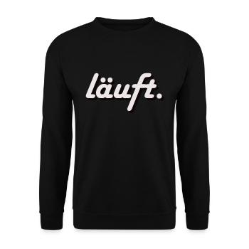 Männer Premium T-Shirt Läuft! - Unisex Pullover - Schwarz - Vorne - Alina (178cm) & Michal (187cm)
