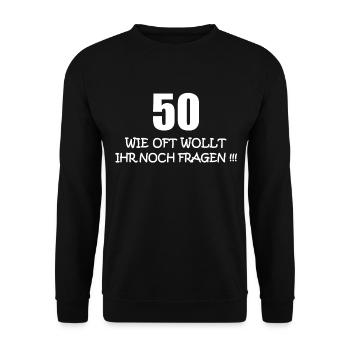 50th Birthday Gift - Unisex Sweatshirt - black - Front - Alina (178cm) & Michal (187cm)
