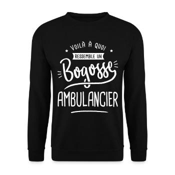 bogosse ambulancier cadeau humour ambulancier - Sweat-shirt Unisexe - noir - Devant - Alina (178cm) & Michal (187cm)