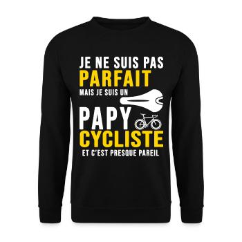 papy cycliste humour vélo velo vélos velos - Sweat-shirt Unisexe - noir - Devant - Alina (178cm) & Michal (187cm)