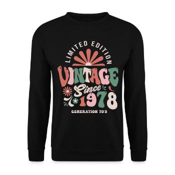 1978 Anniversaire 1978 vintage - Sweat-shirt Unisexe - noir - Devant - Alina (178cm) & Michal (187cm)