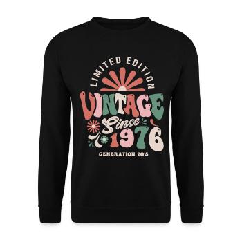 1976 Anniversary 1976 vintage - Unisex Sweatshirt - black - Front - Alina (178cm) & Michal (187cm)
