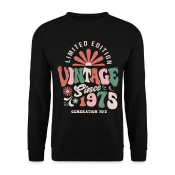 1975 Anniversary 1975 vintage - Unisex Sweatshirt - black - Front - Alina (178cm) & Michal (187cm)