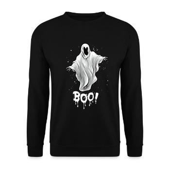 Halloween Witching Hour - BOO! Le fantôme effrayant! - Sweat-shirt Unisexe - noir - Devant - Alina (178cm) & Michal (187cm)