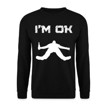 I'm OK Drunken Man Passed Out Blackout Coma White - Unisex Sweatshirt - black - Front - Alina (178cm) & Michal (187cm)