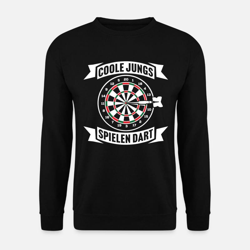 Coole Jungs spielen Dart Dartspieler - Unisex Pullover - Schwarz