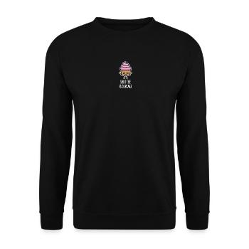Lustige Cupcake Sprüche Shut the fucupcake fuck up - Unisex Pullover - Schwarz - Vorne - Alina (178cm) & Michal (187cm)
