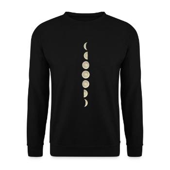 Lune Lune Lune Lune Demi Lune Quart de Lune - Sweat-shirt Unisexe - noir - Devant - Alina (178cm) & Michal (187cm)