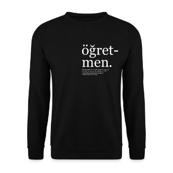 Ögretmen Lehrer Lügat alttürkische Geschenke - Unisex Pullover - Schwarz - Vorne - Alina (178cm) & Michal (187cm)