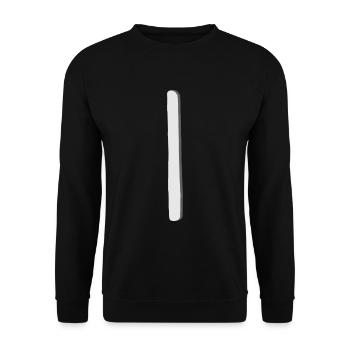 Futhark Runic Alphabet Isa - Unisex Sweatshirt - black - Front - Alina (178cm) & Michal (187cm)