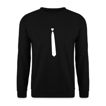 Tie tie for suit imitation - Unisex Sweatshirt - black - Front - Alina (178cm) & Michal (187cm)