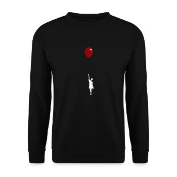 Girl with red balloon and white dress - Unisex Sweatshirt - black - Front - Alina (178cm) & Michal (187cm)
