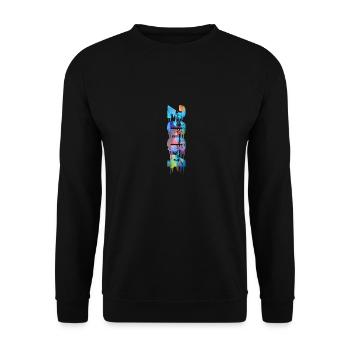 20042004,vintage,18,anniversaire,graffiti,peinture - Sweat-shirt Unisexe - noir - Devant - Alina (178cm) & Michal (187cm)