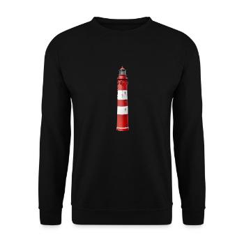 Leuchtturm freigestellt, rot weiß - Unisex Pullover - Schwarz - Vorne - Alina (178cm) & Michal (187cm)