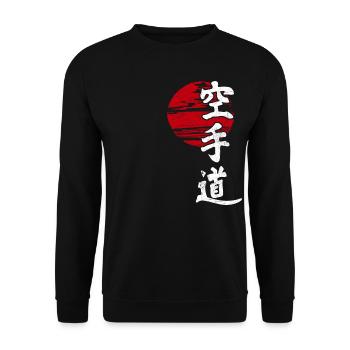 Karaté Soleil Art Martial Japon Rétro Kangi Idée - Sweat-shirt Unisexe - noir - Devant - Alina (178cm) & Michal (187cm)