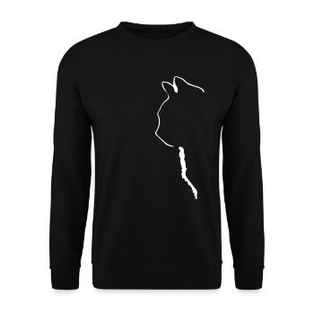 Cat Silhouette Cute Kitten Miau - Unisex Sweatshirt - black - Front - Alina (178cm) & Michal (187cm)