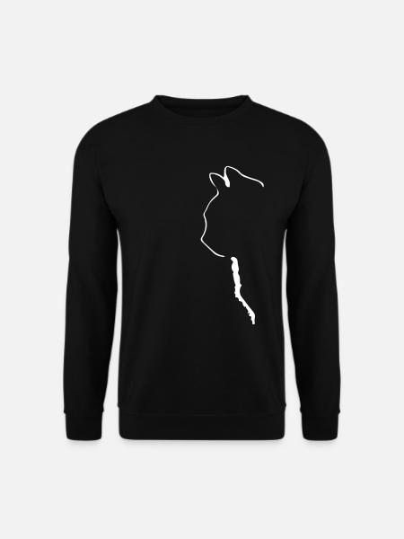 Katze Silhouette süßes Kätzchen Miau - Unisex Pullover - Schwarz