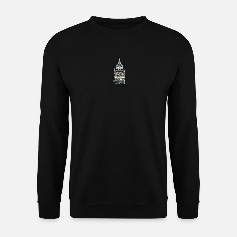 Hannover, Südseite Neues Rathaus, Wahrzeichen - Unisex Pullover - Schwarz