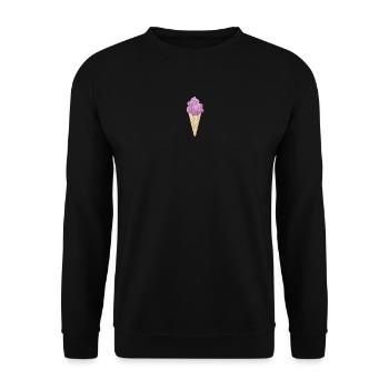 Eiscreme Icecream Eis Waffel Eiskrem Eisdiele lila - Unisex Pullover - Schwarz - Vorne - Alina (178cm) & Michal (187cm)