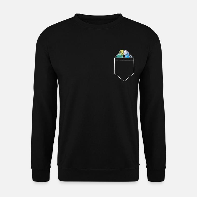 Budgie breast pocket design with budgies - Unisex Sweatshirt - black