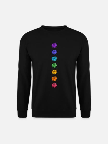 Lotus Chakras, Cosmic Energy Centers, Evolution - Unisex Sweatshirt - black