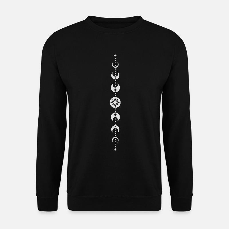 Totem mit Mondphasen und Sternen. White. - Unisex Pullover - Schwarz