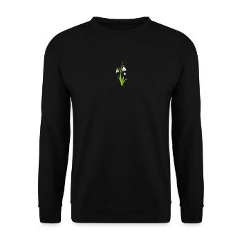 Schneeglöckchen als wunderschöne Frühlingsblumen - Unisex Pullover - Schwarz - Vorne - Alina (178cm) & Michal (187cm)