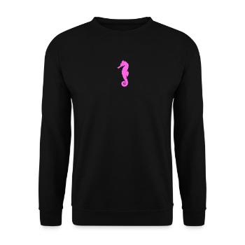 Seepferdchen pink - Unisex Pullover - Schwarz - Vorne - Alina (178cm) & Michal (187cm)