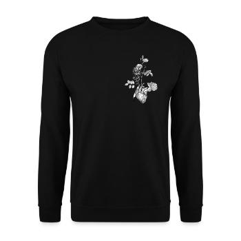 Flower Heart - Unisex Sweatshirt - black - Front - Alina (178cm) & Michal (187cm)