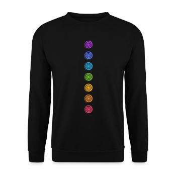 Spiral Chakra Buddhismus Yoga Spiritualität Symbol - Unisex Pullover - Schwarz - Vorne - Alina (178cm) & Michal (187cm)