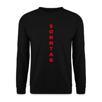 Dimanche - rouge - Sweat-shirt Unisexe - noir - Devant - Alina (178cm) & Michal (187cm)