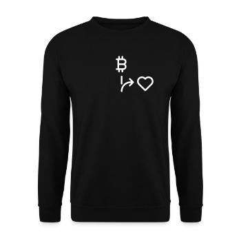 Minimal | Love vs Bitcoin - Unisex Sweatshirt - black - Front - Alina (178cm) & Michal (187cm)